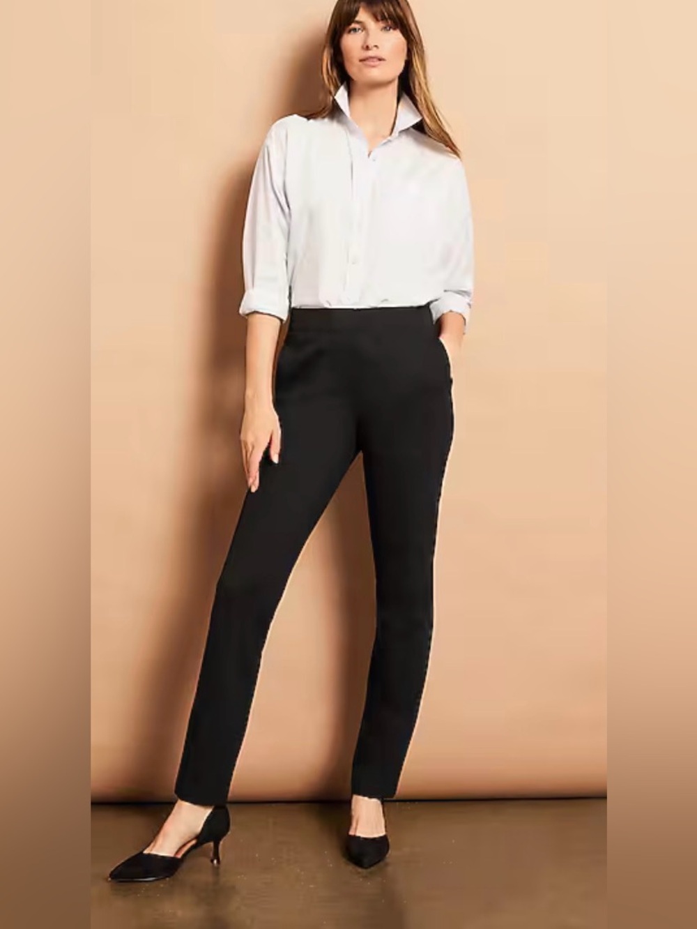 J.Jill Black Ponte Slim Leg Trouser Pants size S NWT